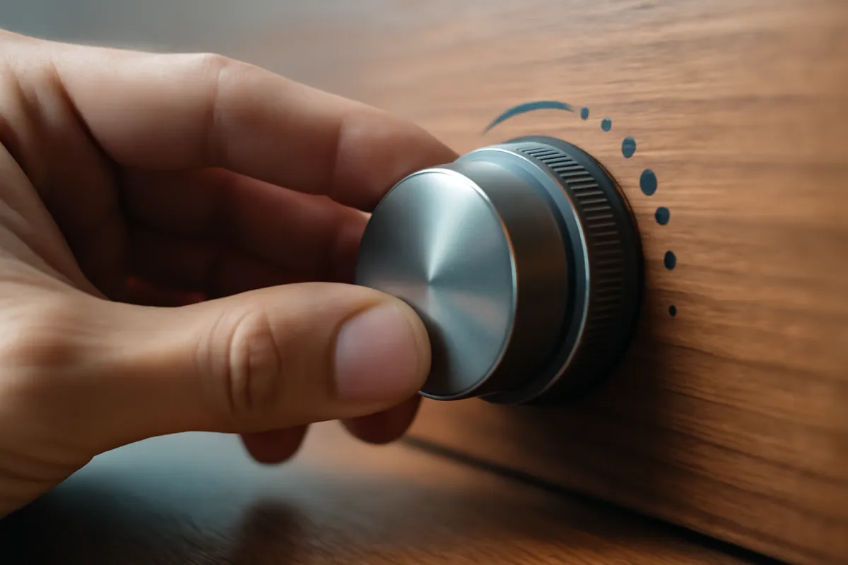 A single control dial on a clean panel, suggesting the claiming age as a dial that prices each month from 62 to 70